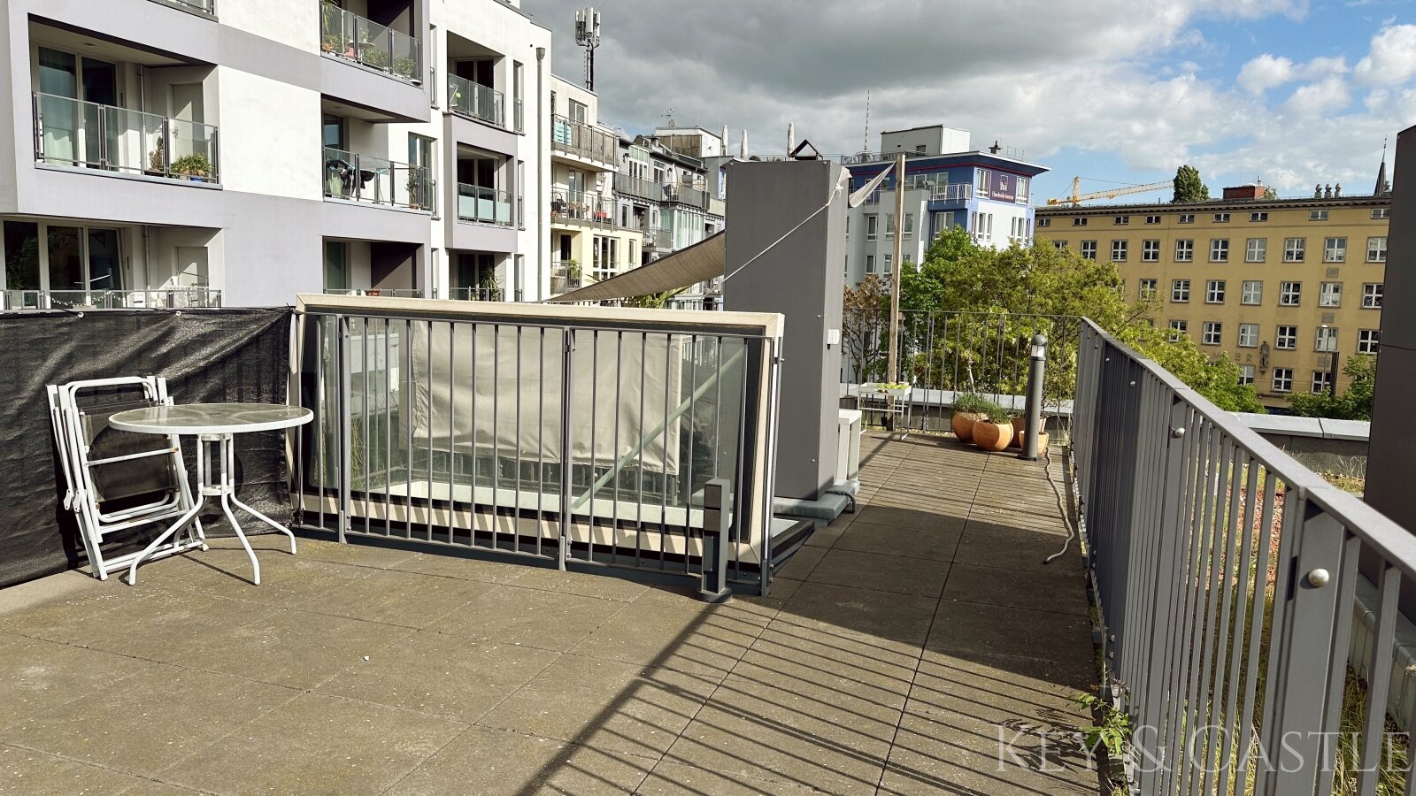 Dachterrasse am Nordbahnhof: Unverbaubarer Blick nach Westen