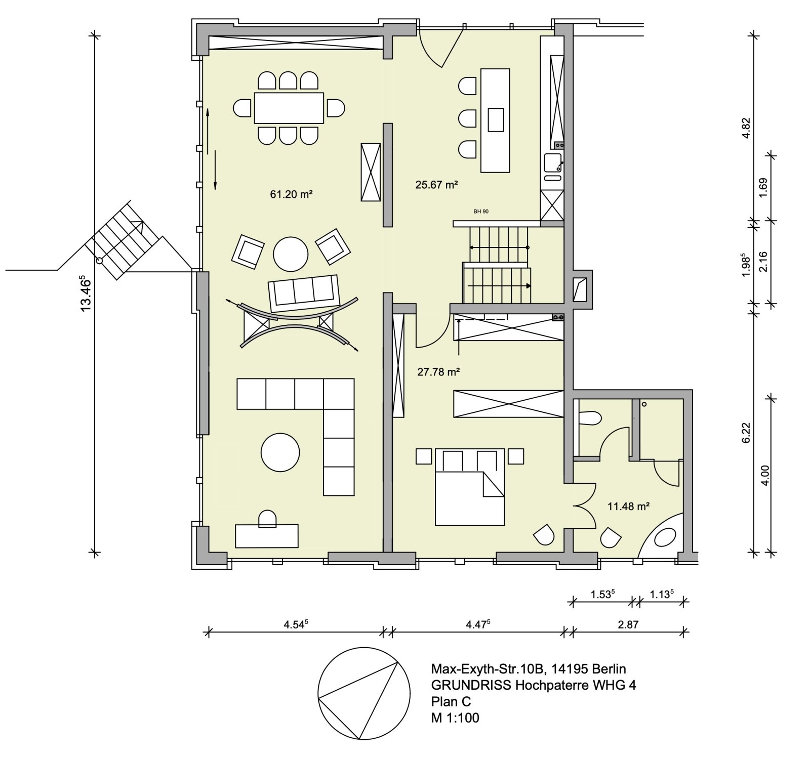 Architekten Maisonette mit riesigem Garten am Grunewald