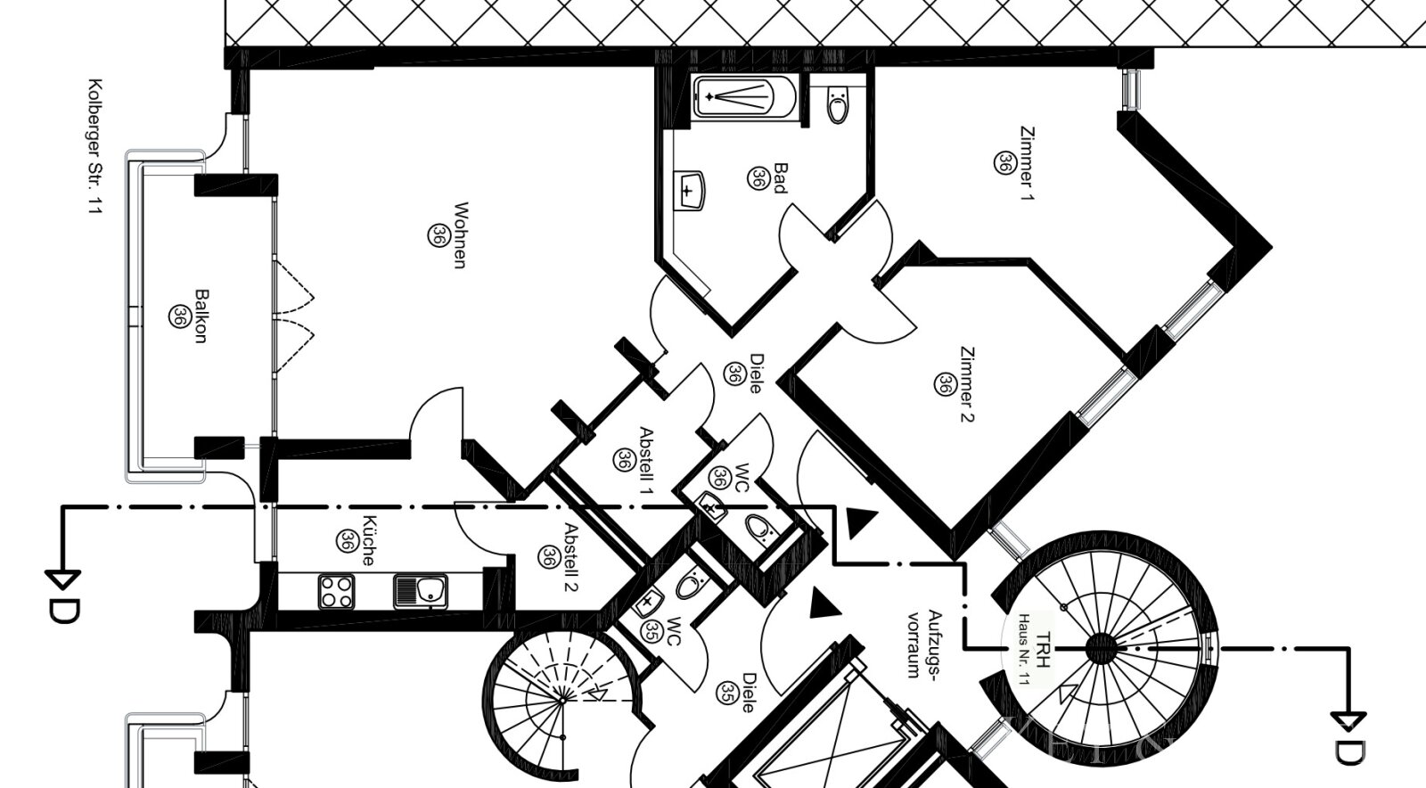 Effizienz trifft Eleganz: 3-Zimmer-Refugium ohne Platzverschwendung in Mitte
